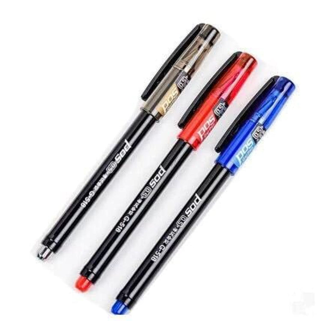 pen Gel Ball Rollers 0.5mm (1 Blue + 1 Red + 1 Black))