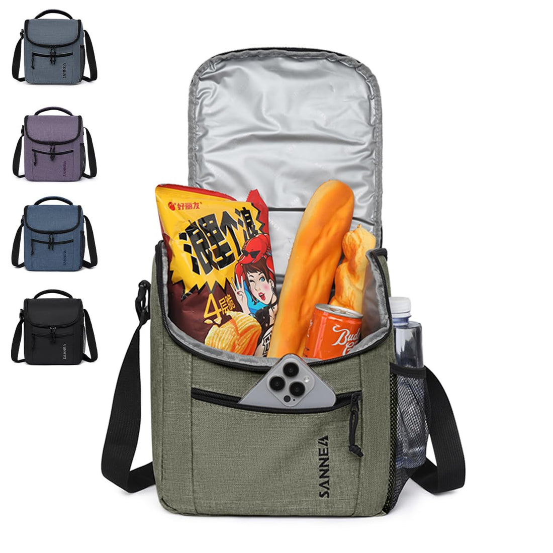 Insulated Lunch Bag 10L Thermal Cooler Tote, Waterproof Leakproof Lunch Box Bag for Hot Cold Food Work School Picnic Travel, BB-519 (Military Green)