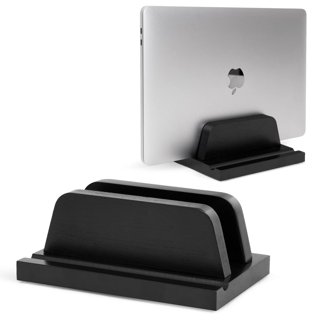 Laptop Stand Vertical, Adjustable Notebook Stand, Dock 1.3 to 3.8 cm, Laptop Holder Suitable for All MacBook/Notebook/Samsung/HP/Dell/Chrome Book, Black