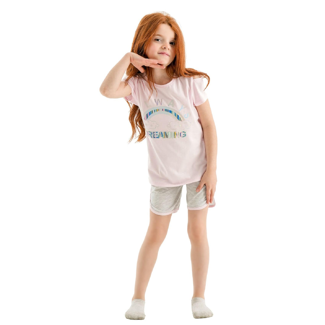 Girls Set Of 2 Pieces Half Sleeves T-Shirt&Short Printed Always Dreaming Baby & Toddler Sleepers (pack of 1)