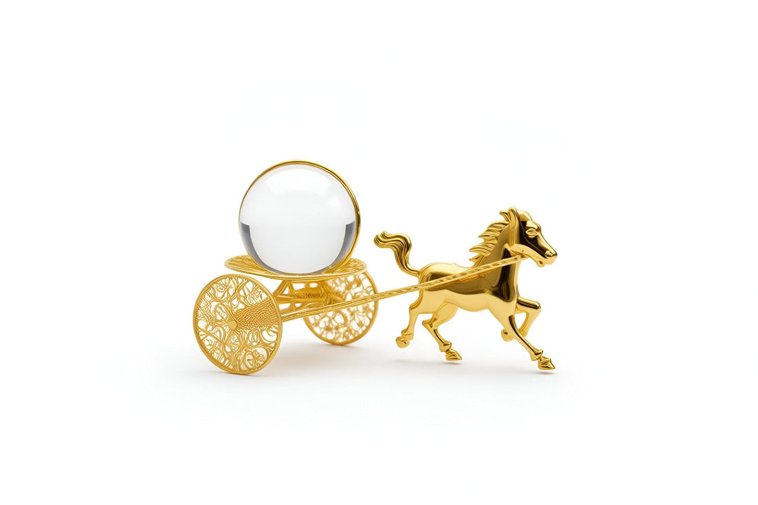 Traditional Horse Carriage Statue - Handcrafted art with genuine craftsmanship, adding warmth and character to any interior.