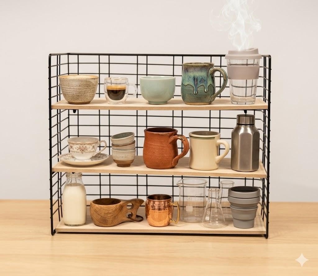 Organizer Stand - Elegant metal design for efficient space management in home environments to organize your kitchen or reception. The stand is professionally designed from strong, rust-resistant metal