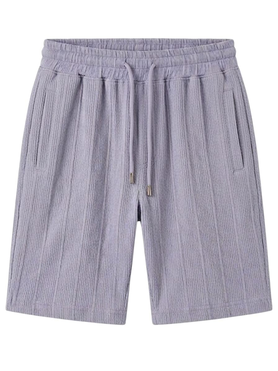 Summer Casual Shorts for Men – Marseille Textured Material – Side & Back Pockets – Drawstring Elastic – Comfortable & Light Everyday Use | Brand Miza