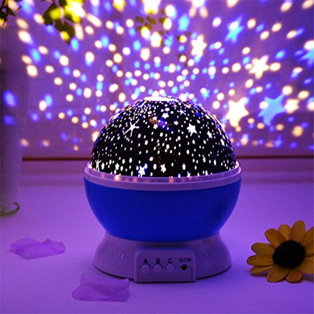 DPISZONE Romantic Sky Star Master Night Light Projector Children Kids Baby Sleep Lighting USB Lamp Led Projection Best Gift for Diwali, Birthday, Christmas (Multi Color - Star Moon Lamp)
