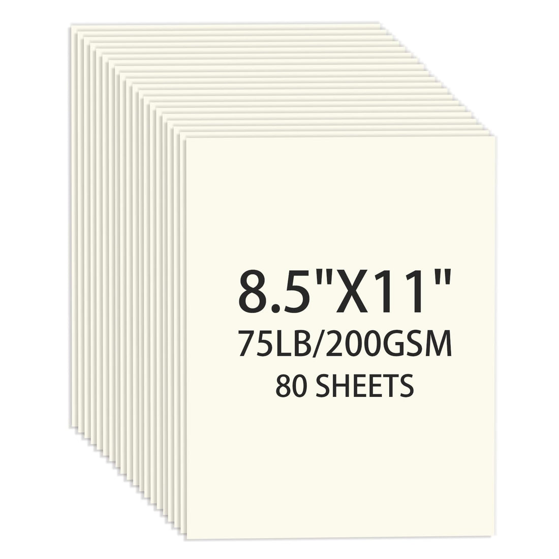 Cream Cardstock 8.5 X 11, 80 Sheets Card Stock, 75lb/ 200gsm Copy Paper, Cardstock Printer Paper for Art, Drawing, Invitations, DIY Cards, Watercolor, Craft, Construction, School & Office Supplies