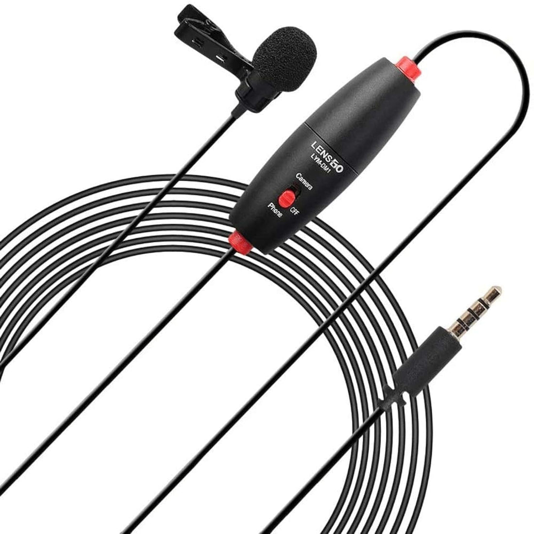 Lens Go LYM-DM1 Lavalier Stereo Clip Microphone for Canon Nikon iPhone DSLR Camcorders Audio Recorders