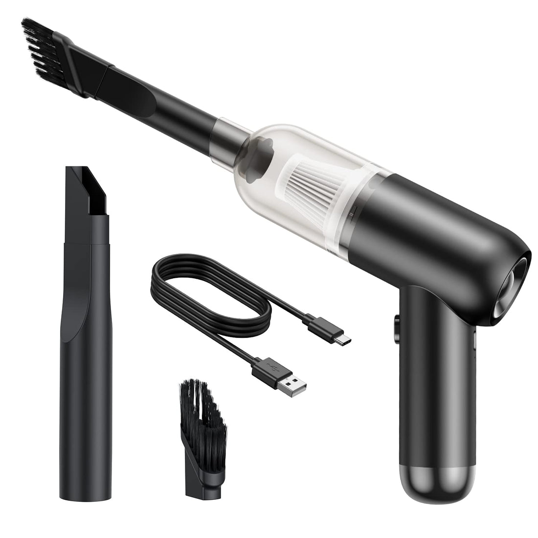 LEMOISTAR Portable Handheld Vacuum Cleaner, Mini Car Vacuum Cleaner Cordless 6000PA Suction, Rechargeable Battery Lightweight Hand Vacuum for Home and Car/Desk Office-Black