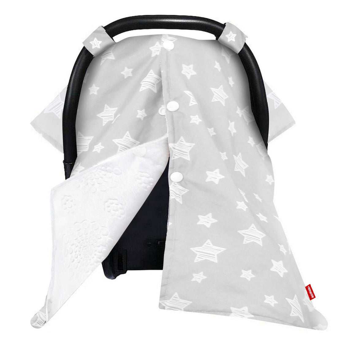 Moro Moro 3 Car Seat Cover Baby Car Seat Canopy Nursing Cover For Girls Or Boys, Grey Star Pattern Infant Baby Car Seat Cover With Warm Minky Fabric Back, For Breastfeeding Moms