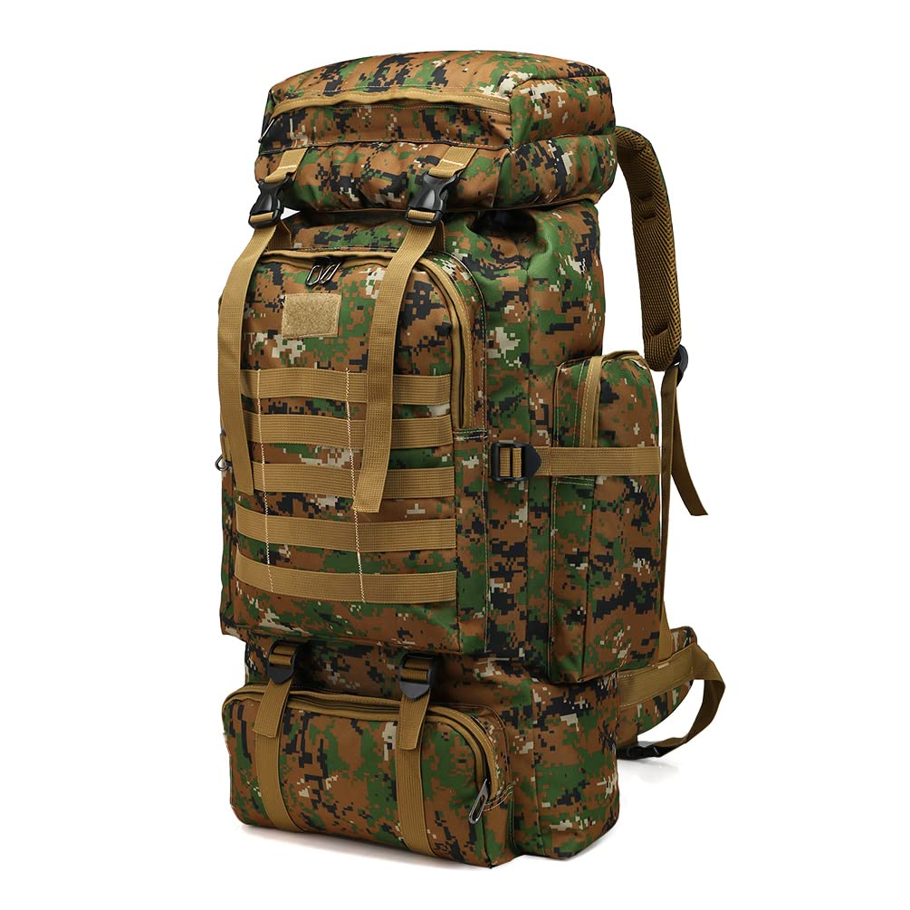 VUKU 70L Hiking Backpack for Men, Waterproof Camping Backpack Hiking Daypack, Military Rucksack for Men Traveling Outdoor