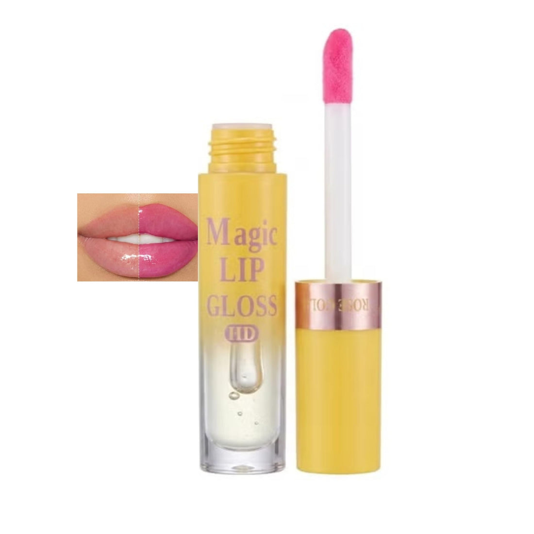 Magic Lip Gloss HD, Color Changing 4ml, pH Reactive Moisturizing Lip Tint with High Shine Finish, Long Lasting Hydrating Lip Gloss with Doe Foot Applicator for Daily Lip Care (03)