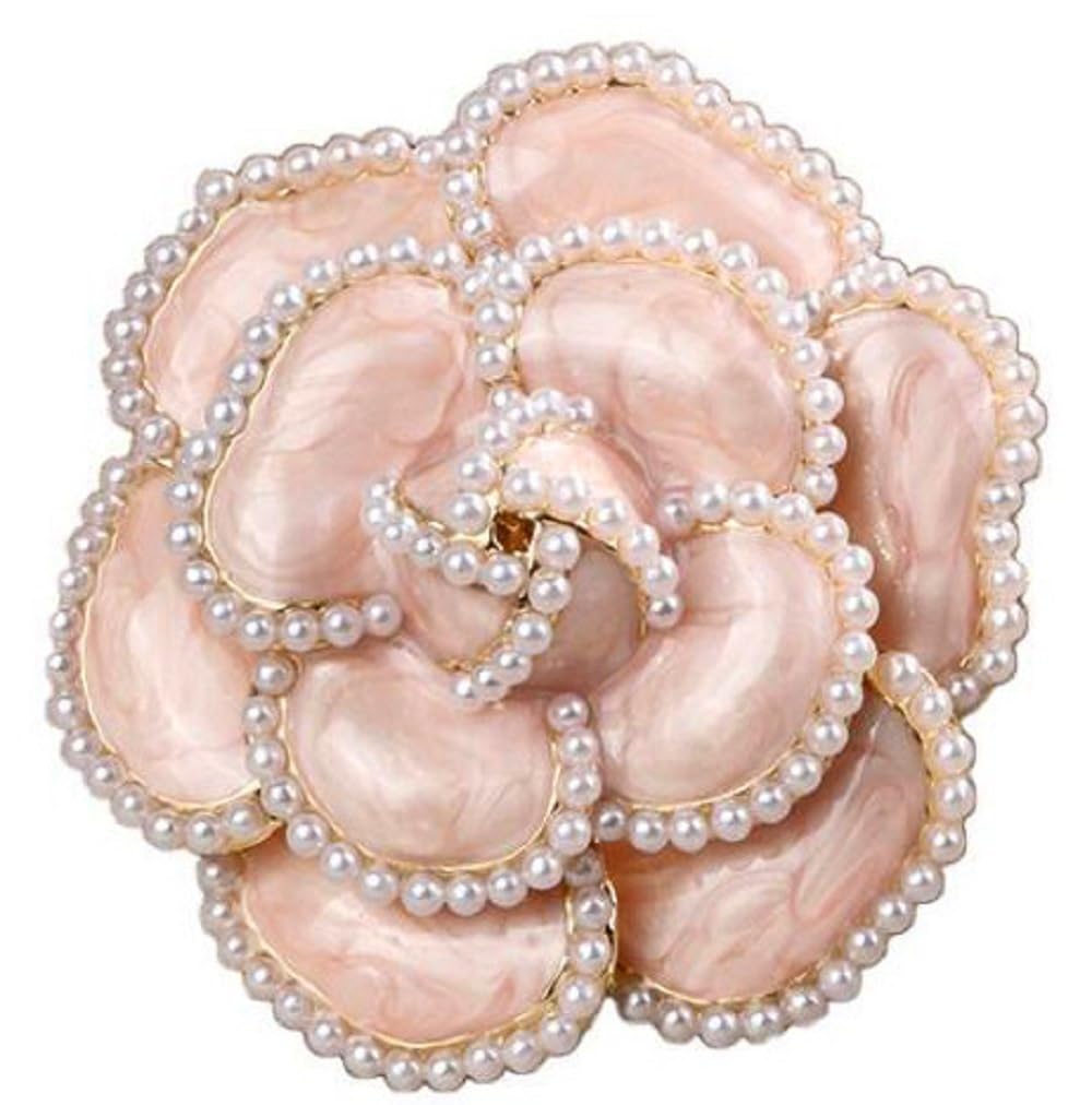 Gold Plated Micro Stone Faux Pearl Brooch