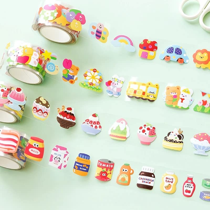 Kawaii Animal Party Decorative Adhesive Stickers Tape Cute Cat Dog Masking Washi Tape Diy Scrapbooking Sticker Label Japanese Stationery (C)
