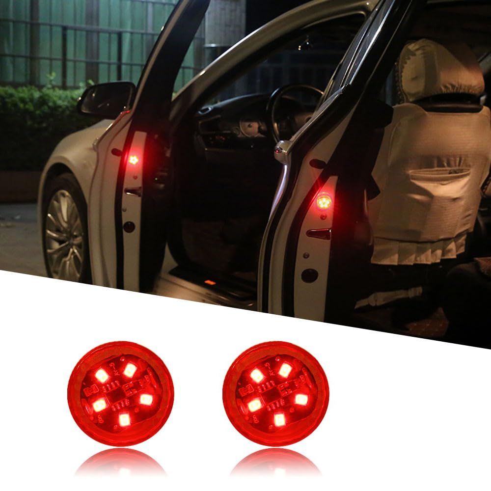 LED Car Door Safety Warning Lights, Wireless Anti-Collision LED Strobe Light Door Signal Light for Car Safety Passengers Passers-by (4)