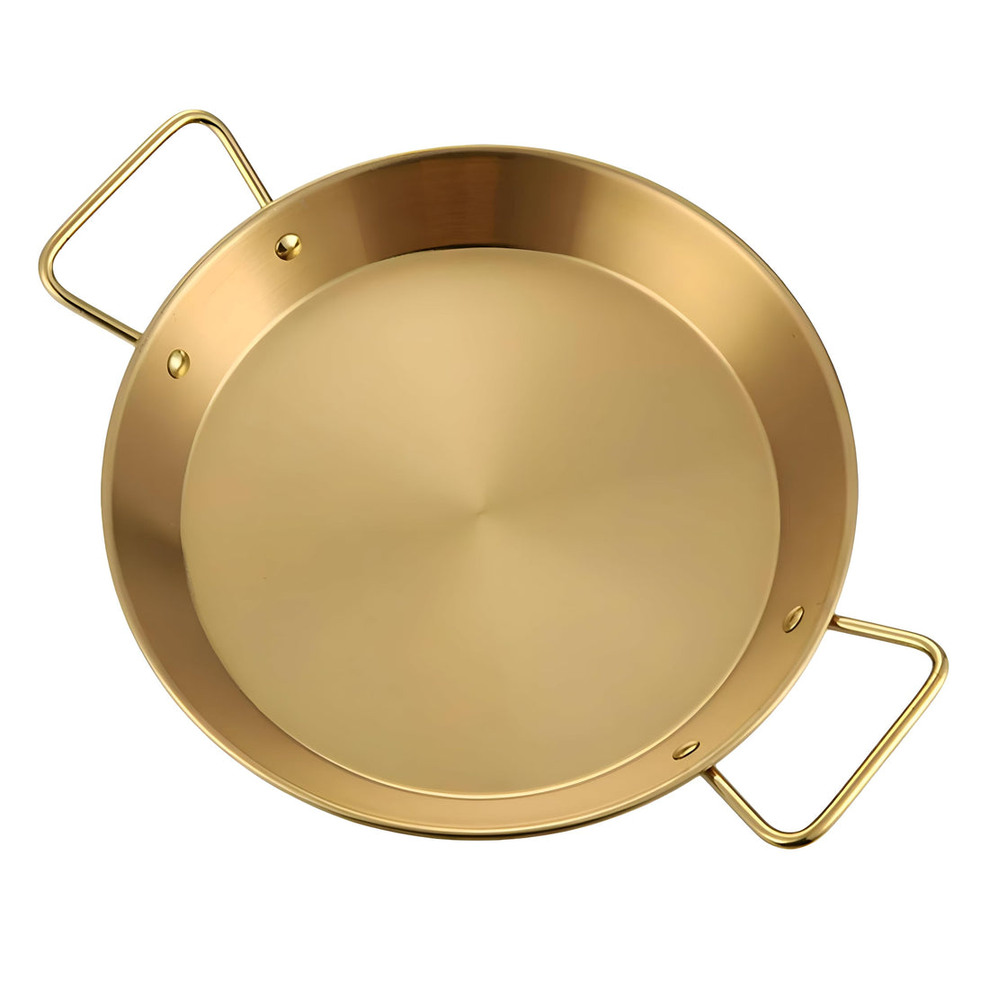 Ergonomic Pan - Innovative gold stainless steel frying pan designed with two handles for maximum stability, complete with rust and heat resistance for all your cooking needs! (مقاس 22 سم)