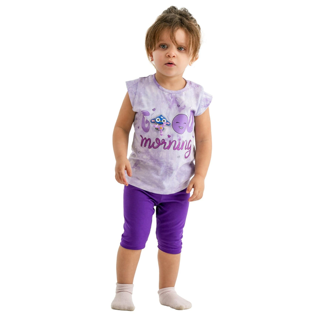 Girls Half Sleeves T-Shirt&Short Printed Good Stitch Half Sleeves T-Shirt&Short (pack of 1)