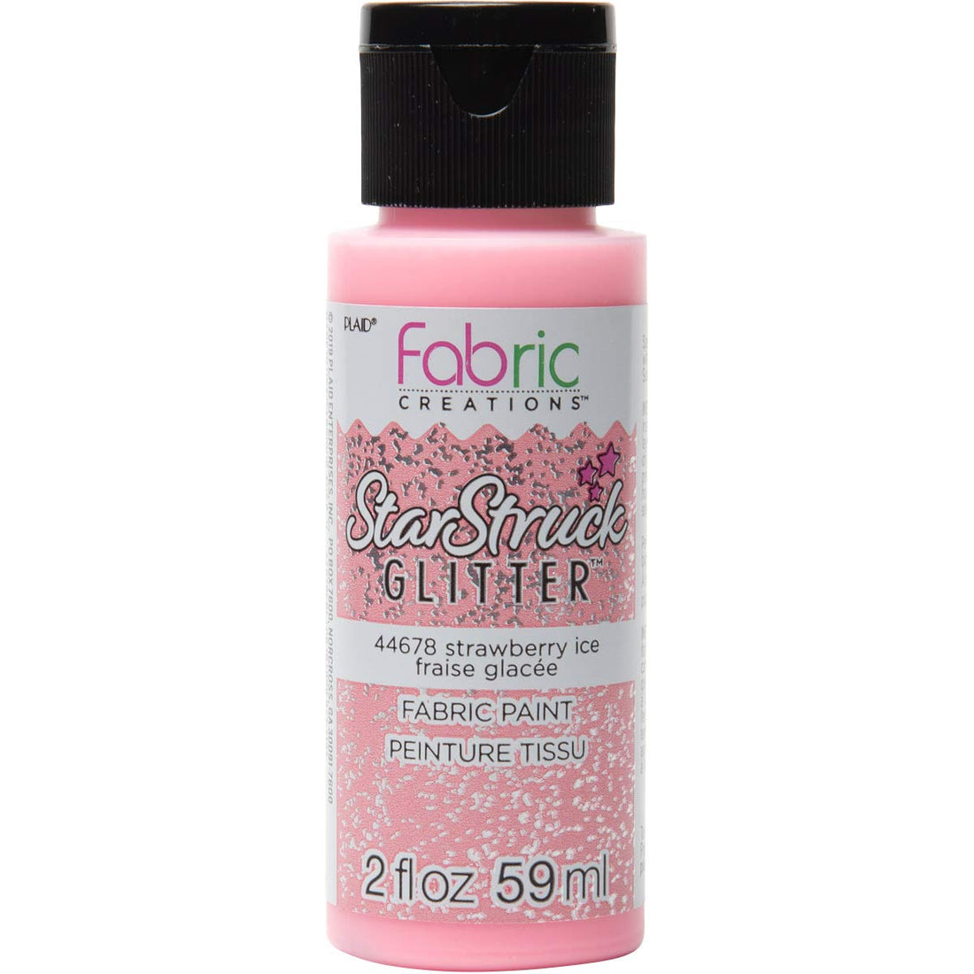 Fabric Creations 44678 Starstruck Glitter Fabric Paint in Assorted Colors, 2 oz, Strawberry Ice