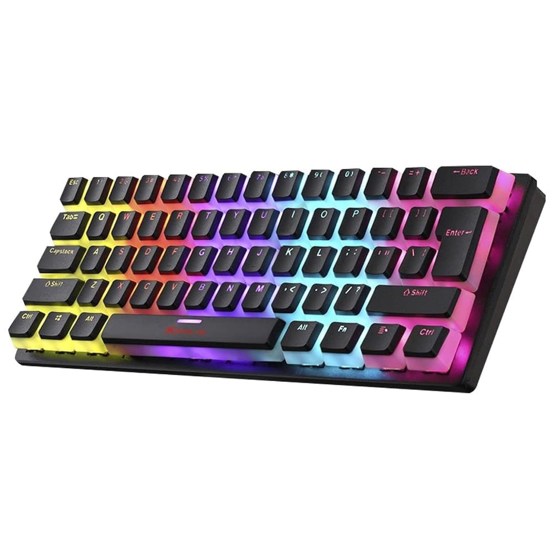 XTRIKE ME GK985P 60% Pudding Gaming Mechanical Keyboard - Blue Switches - Rainbow LED Lighting - PBT Key Caps - English Only Keys, USB