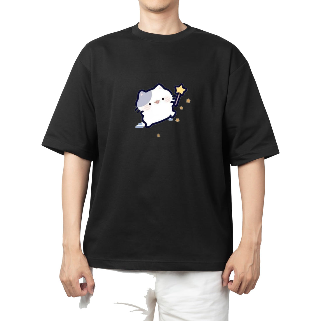 CUTE kawaii kitty cat black t-shirt oversize 92