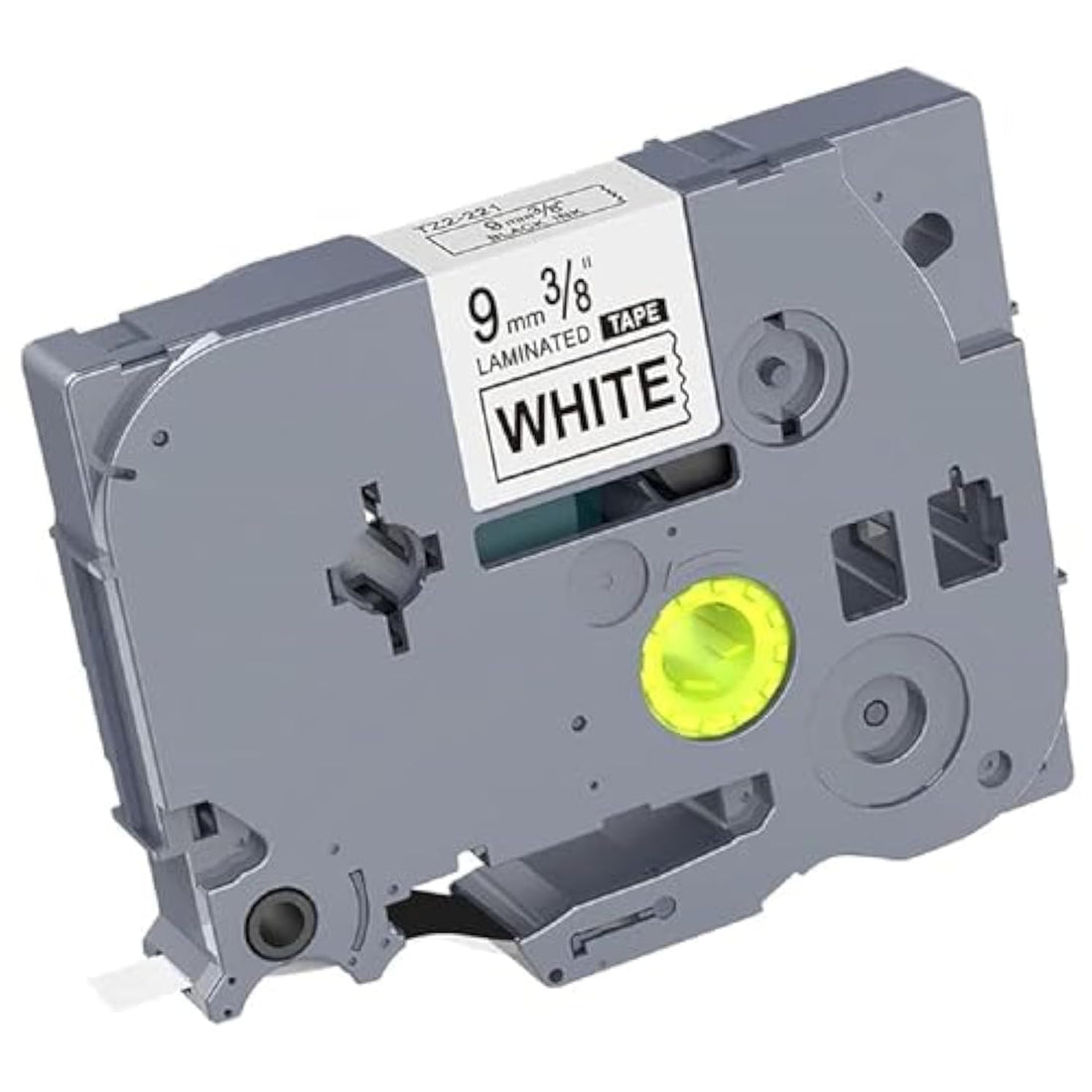 Laminated Label Tape 9mm Black on White TZ-221 Compatible with Brother P Touch Label Printers
