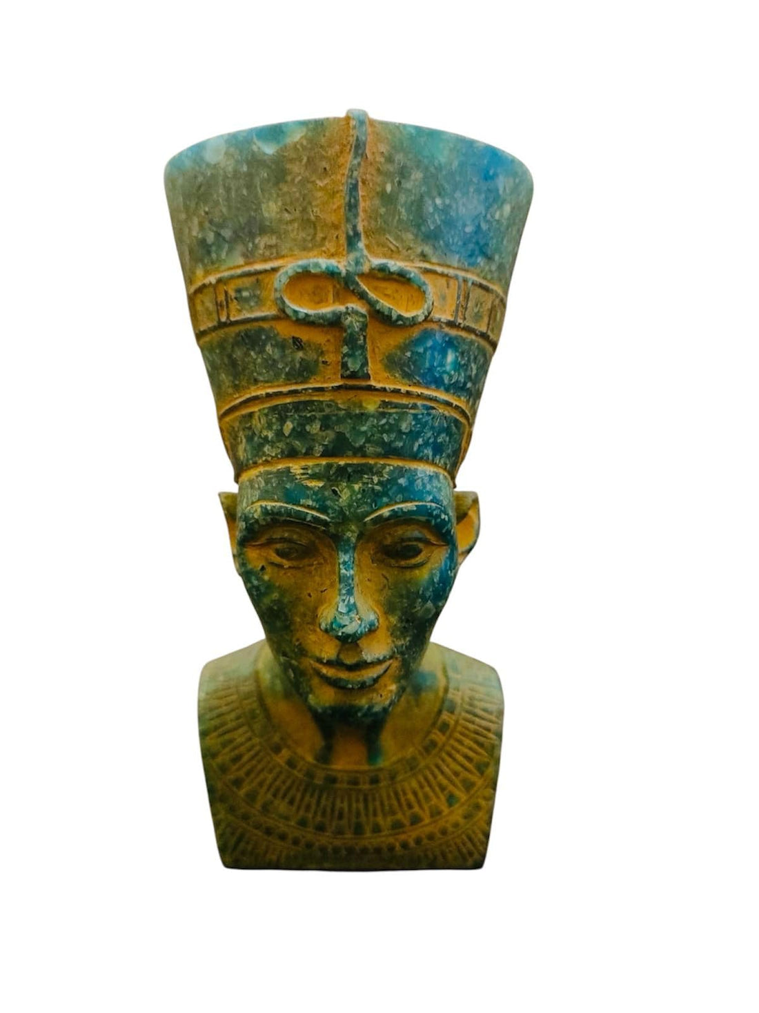 Ancient Egyptian Queen Nefertiti Bust – Handmade Resin Figurine – Antique Stone Finish – 16 cm Decorative Sculpture for Home & Office
