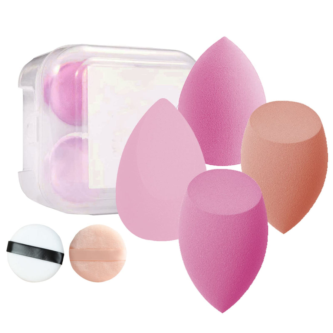 Pink Makeup Sponges Make Up Sponge Set, Blender Beauty Foundation Mixing Sponge Sponge for Liquid, Powder, BB Cream and Sun Cream (Pink)