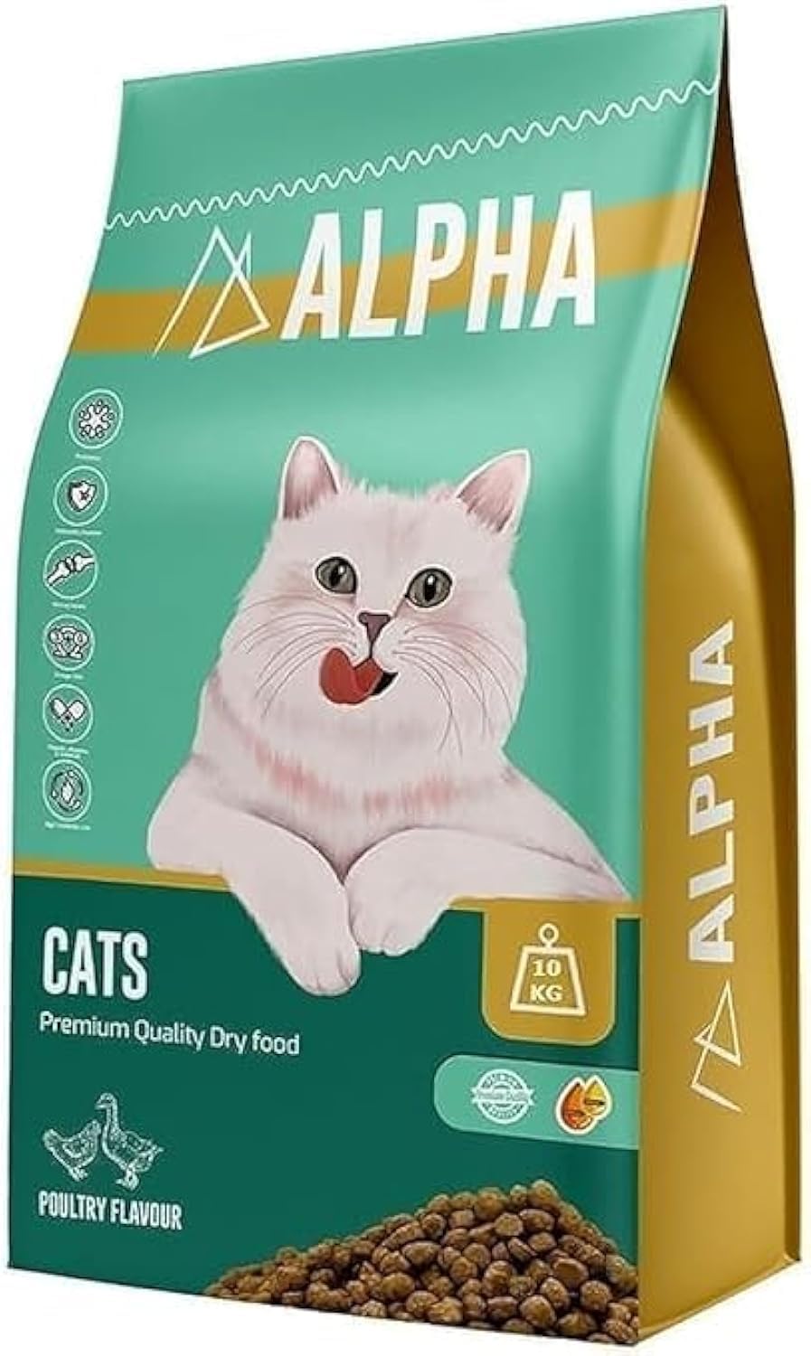 Alpha Dry Food for Adult Cats (Large, 10, Kilograms)