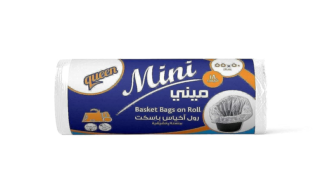 Queen mini trash bags roll, white - 18 bags