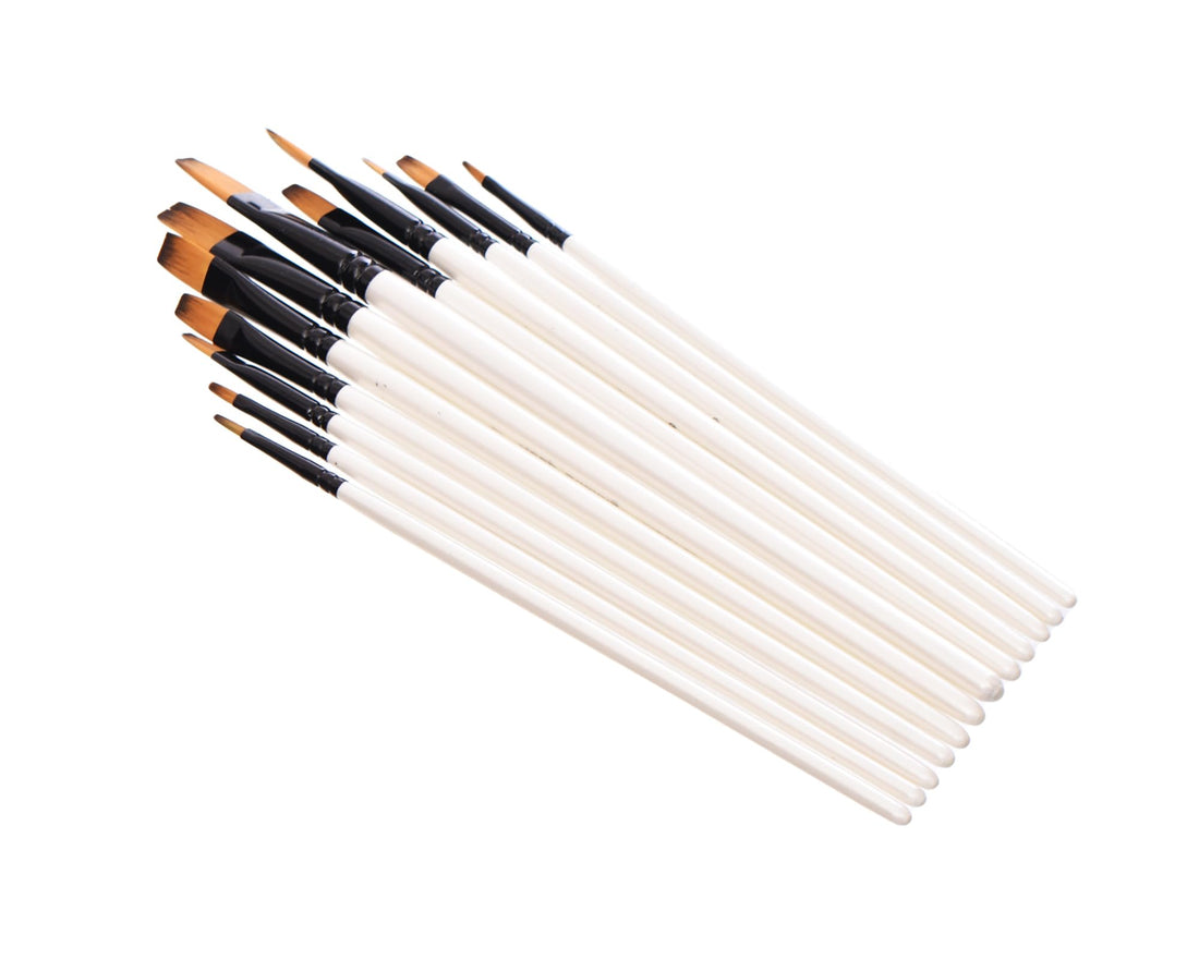 Keep Smiling A6075F KS-6 Set Of 12 Pieces Of Painting and Coloring Brushes in Various Sizes - Multi Colour