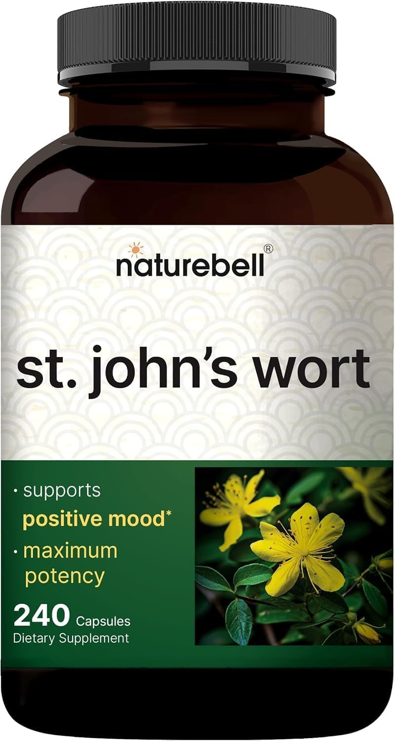 St. John's Wort 9000mg, Herbal Supplement, 240 Capsules, 15:1 Plant Extract, Non-GMO, Gluten-Free