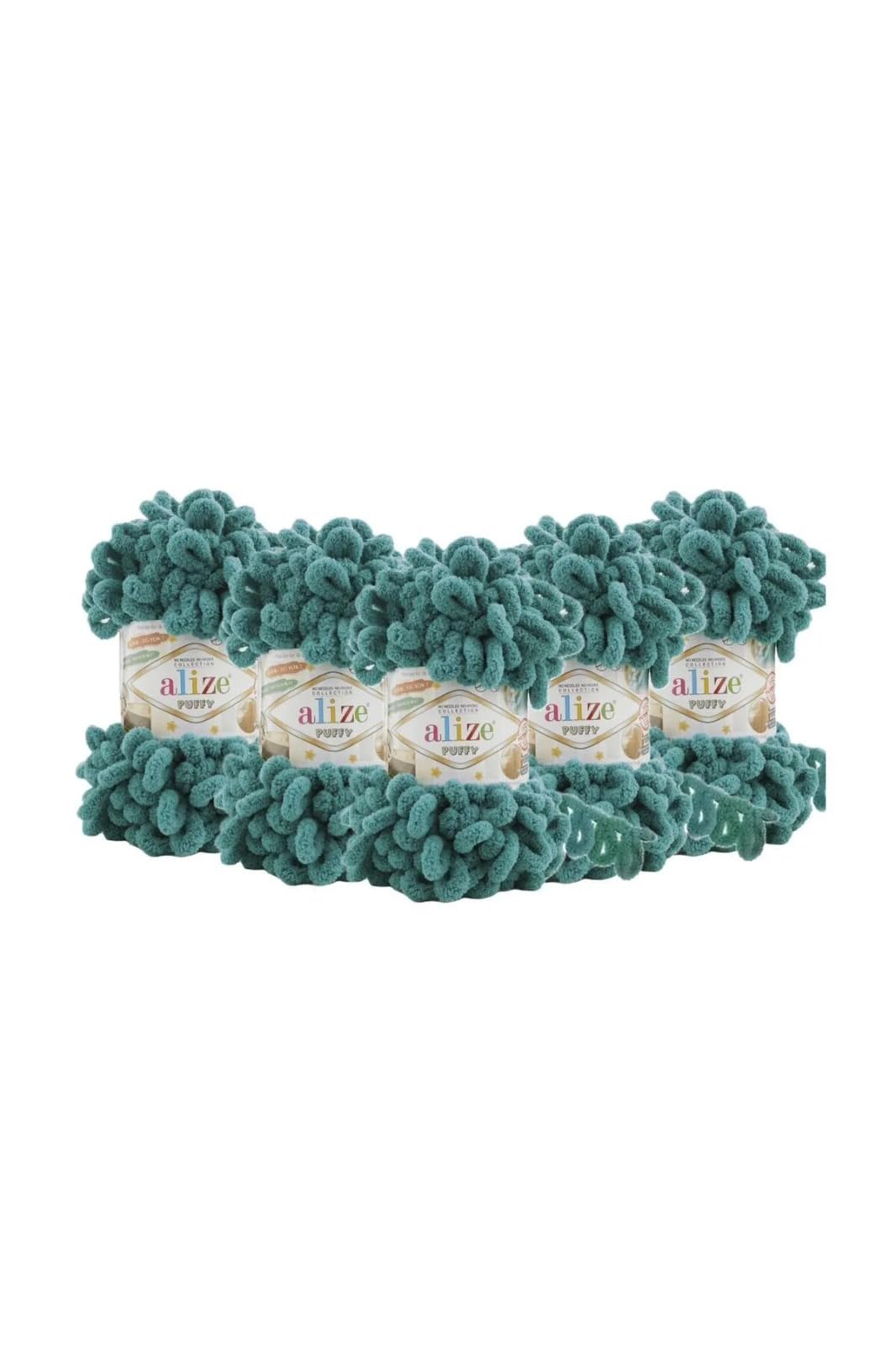Alize Puffy Hand Knitting Yarn 1PC (Emerald No. 847)