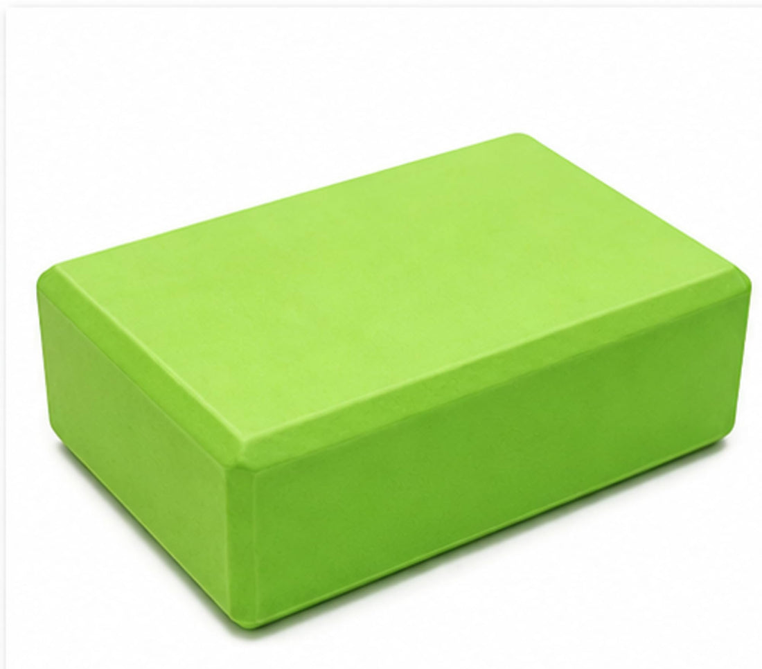 Foam Yoga Block, Solid High Density Exercise Block for Stretching, Balance and Support, Lightweight Non Slip Fitness Block for Home Workout, Green