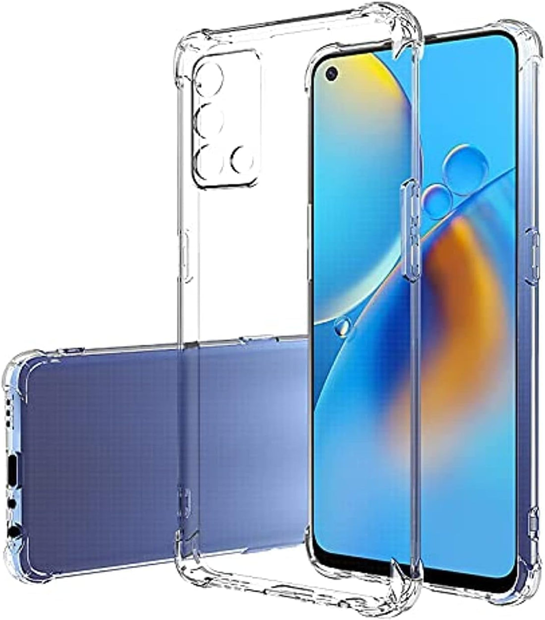 Mamwljy (MKP Clear 1) Shockproof Clear Case for Oppo A95 4G / Oppo A74 4G - Four Edges Perfect Match
