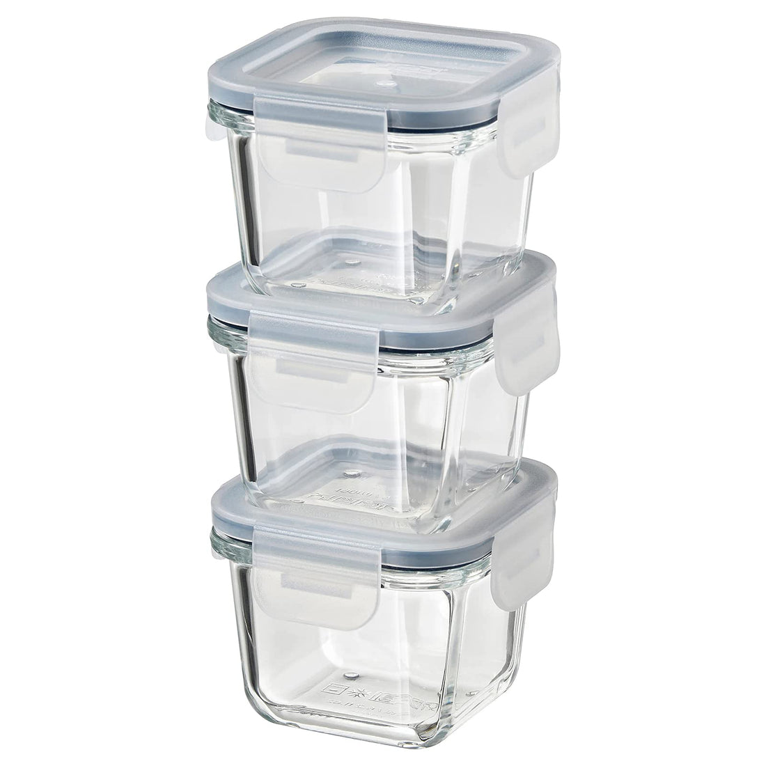 I-K-E-A 365+ Food Container with lid, square/glass180 ml