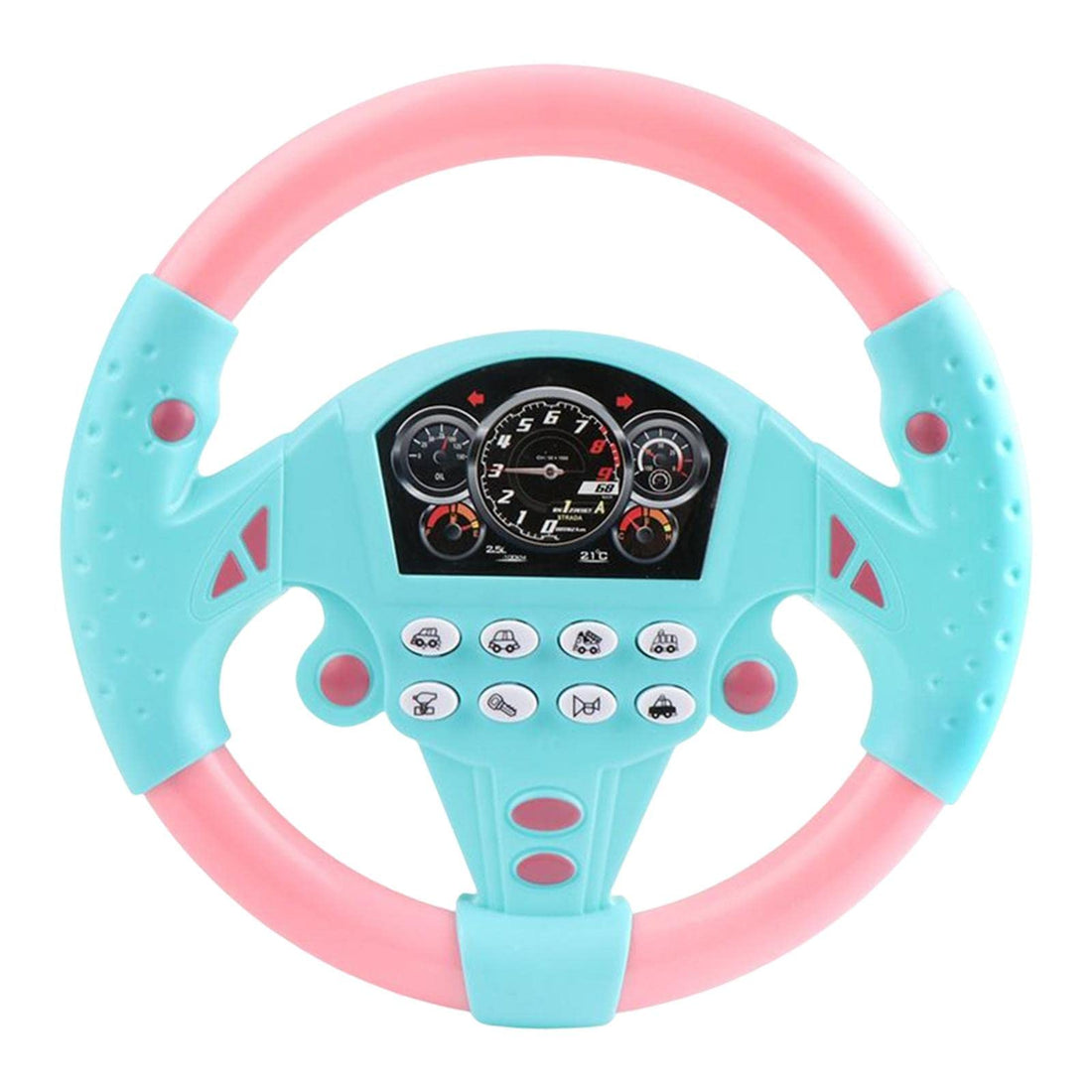 Portable Steering Wheel Wheel Toy Simulation Steering Wheel for Outdoor Garden, Pink