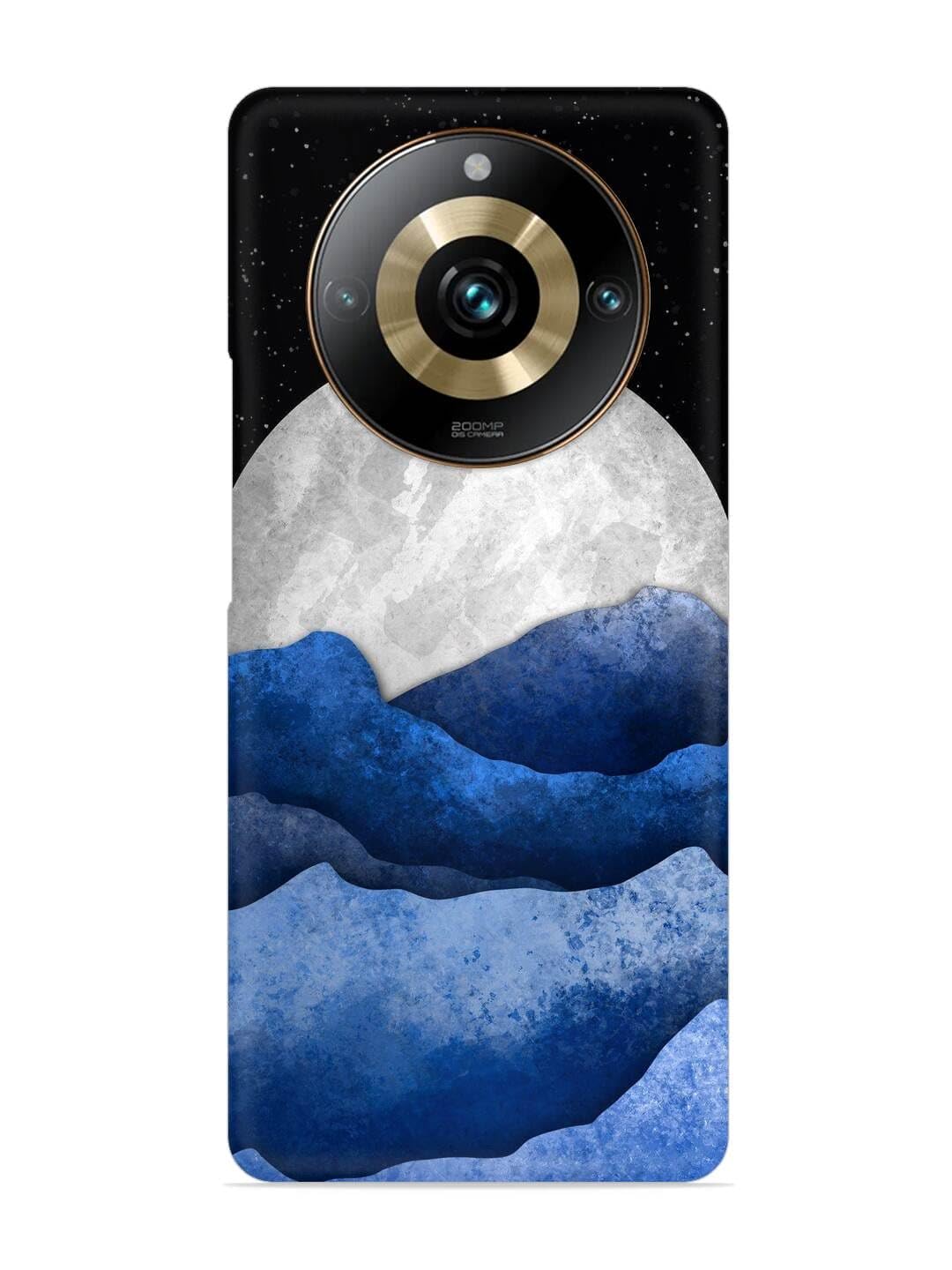 Full Moon Mountain Vector Silicone Printed mobile case compatible with REALME 11 Pro Plus (5G)