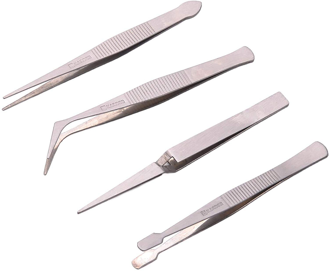 Harden - 4Pcs Stainless Steel Tweezers Set (HAR 660238)