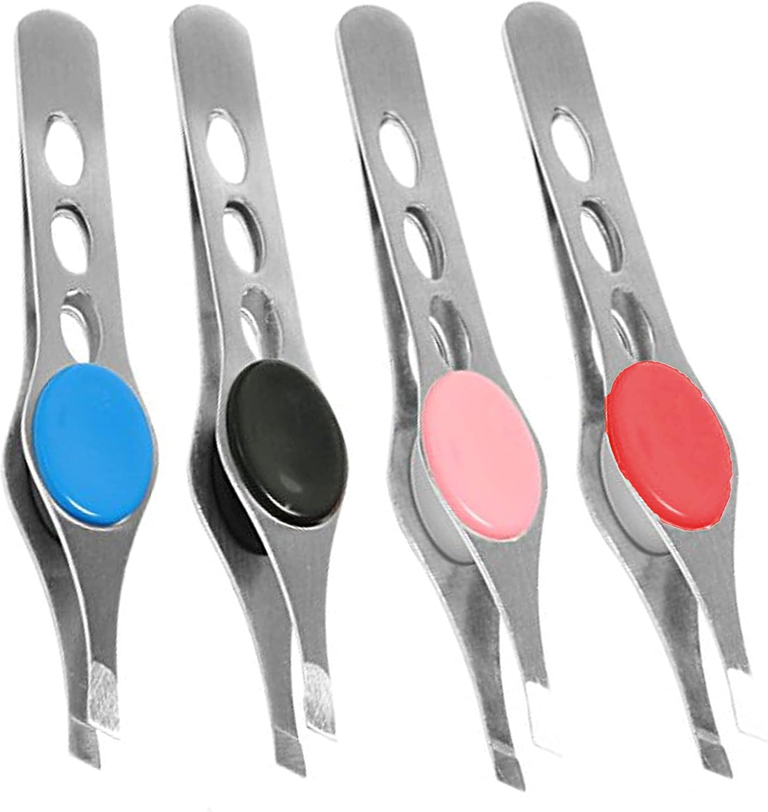 Stainless Steel Tweezers for Eyelash Extensions, Eyebrow Shaping & Hair Removal – Precision Slant & Pointed for Women & Men – Multi-Color