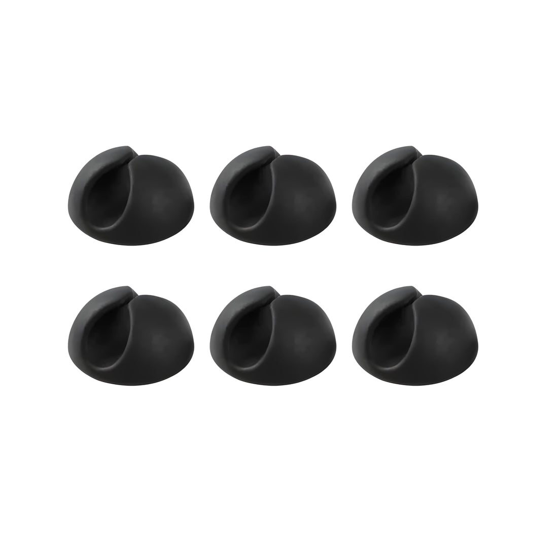 Generic CC-908 MINI Cable Organizer Clips - For Use On Surfaces And Walls - Easy To Access Cables - Compact Design - 6 Pieces - Black