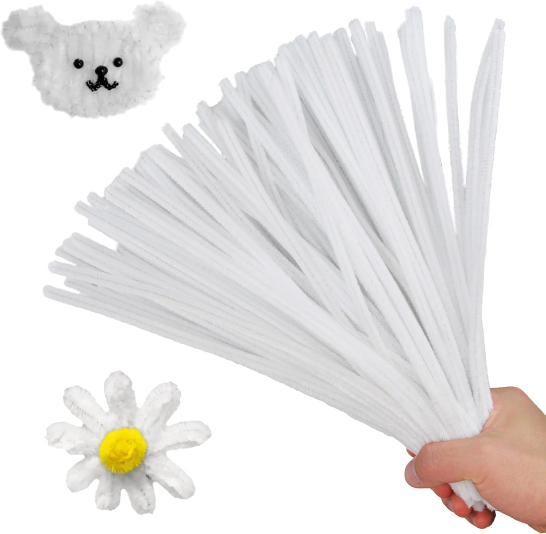 100 PCS White Pipe Bulk DIY Art Supplies for Crafts, Holiday Decorations and School Supplies