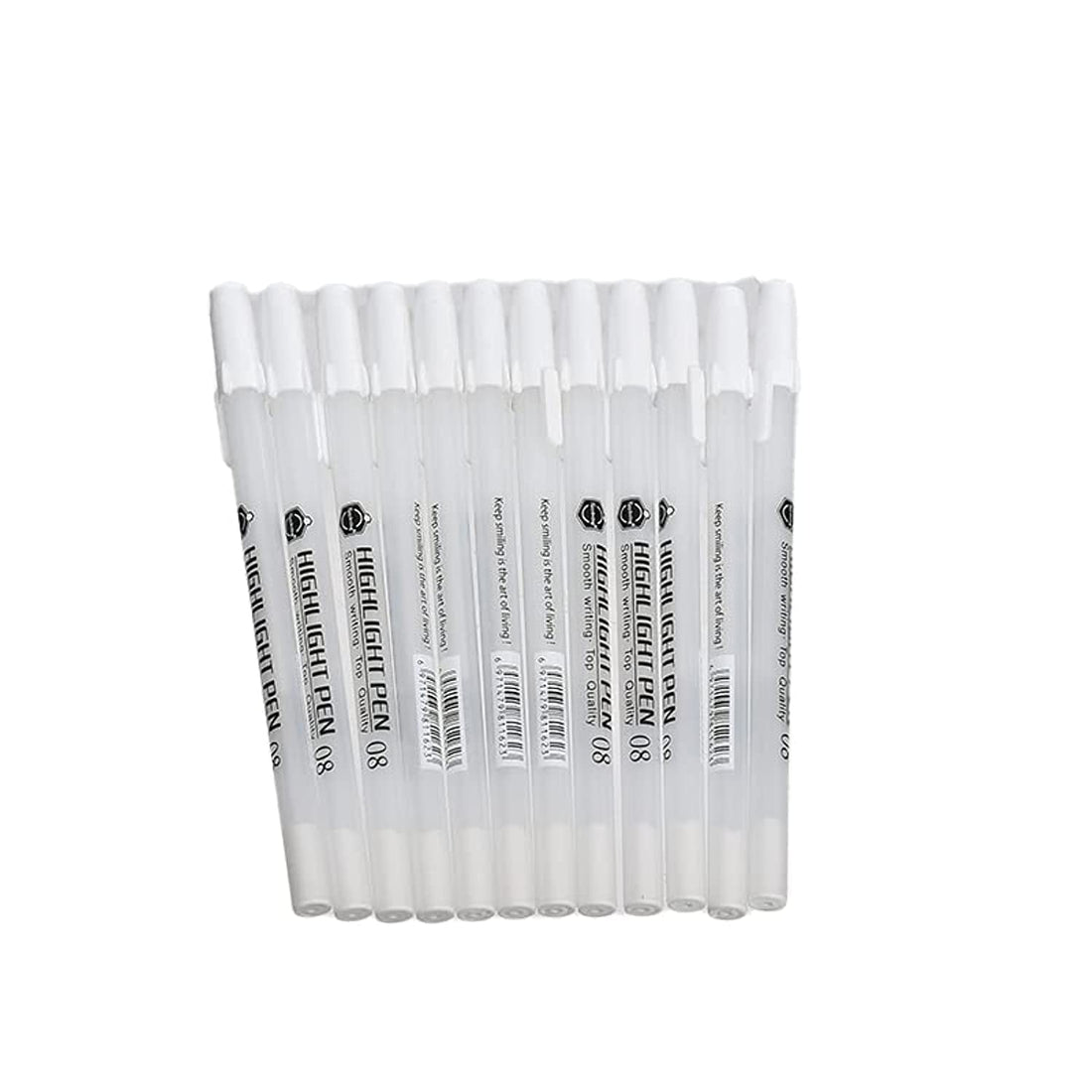 Keep Smiling E0430-12 Highlight Gel Link Pens 0.8mm Set Of 12 Pcs. - White
