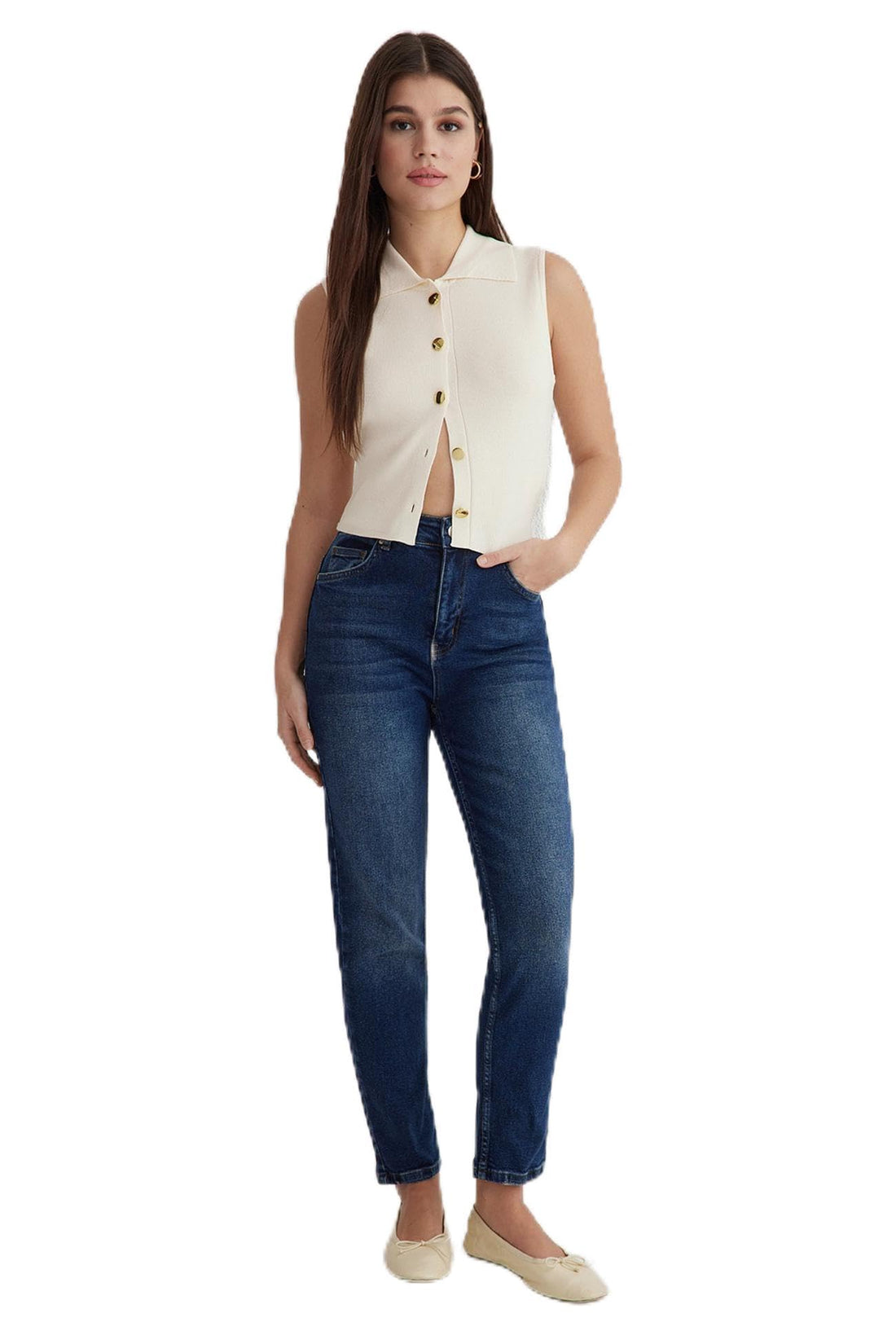 Trendyol Woman High Waist Comfort Mom Jeans Twoss25Je00115 Jeans