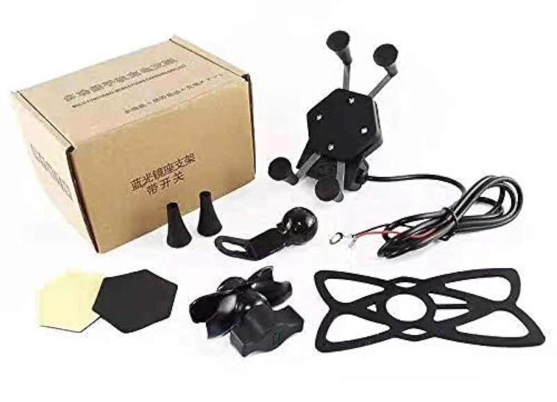 meenu arts X-Grip Fast Bike Mobile Charger & Phone Holder Verson 2 for TVS Apache RTR 160