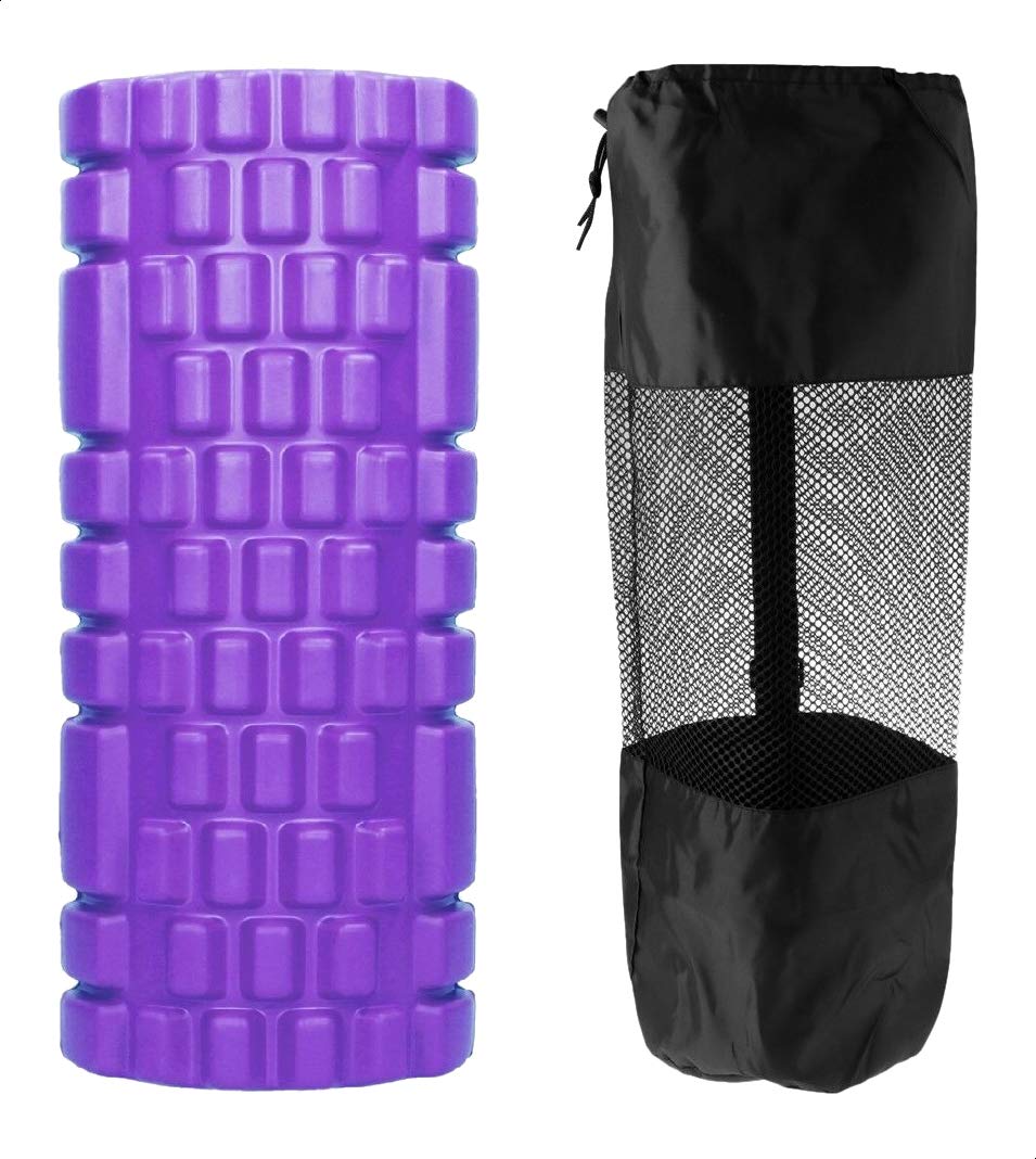 Yoga Massage Foam Roller With a Carrying Bag - Purple