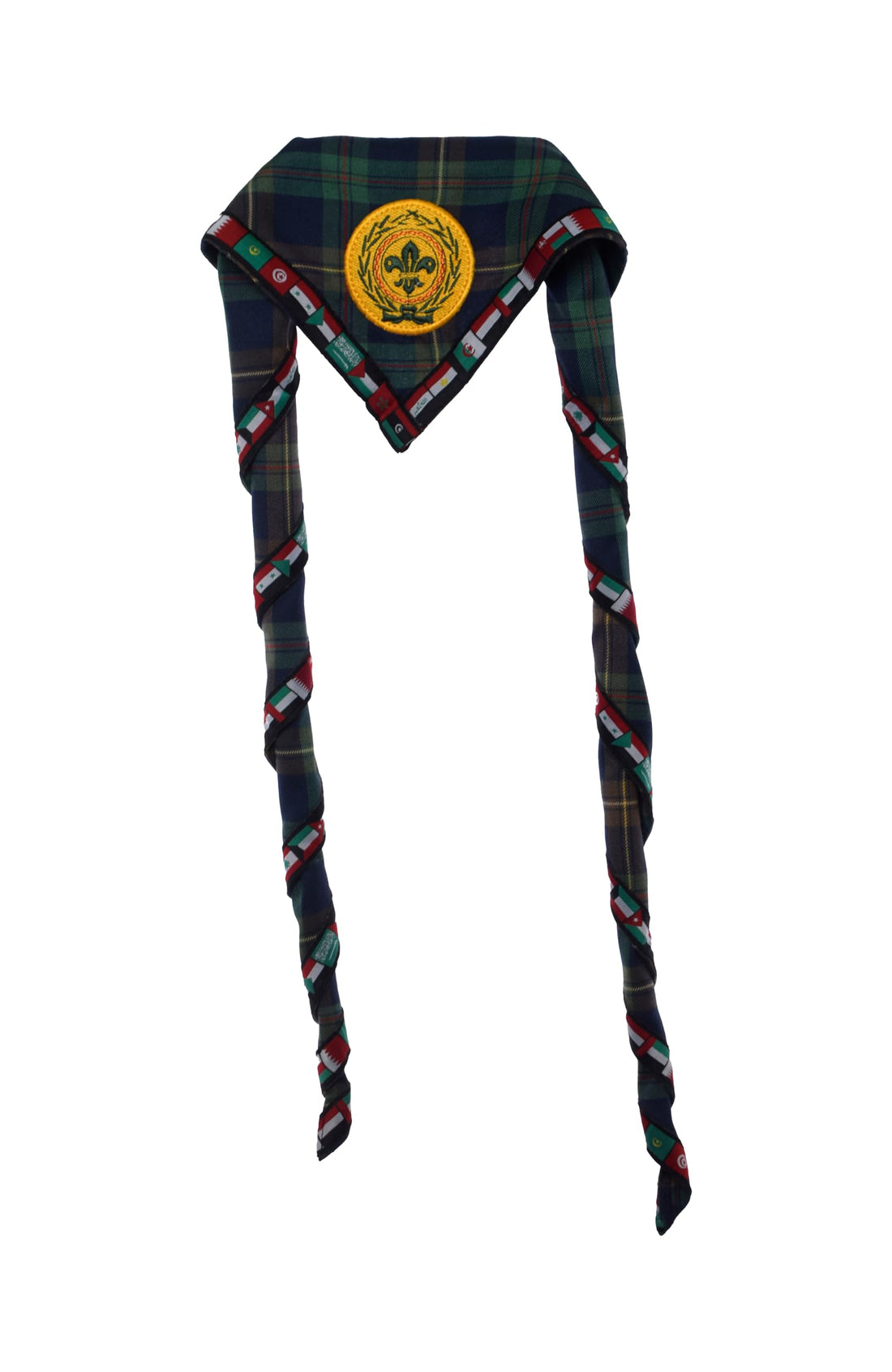 Embroidered World Arab Flags Fabric Scout Neckerchief Multicolored
