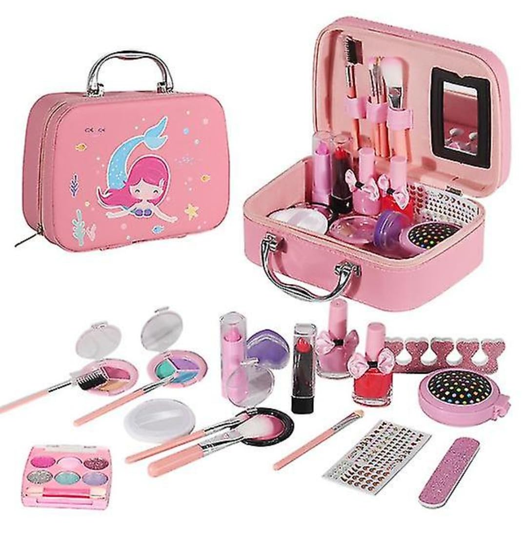 Generic MOHAT - Kids Make-Up Washable Set , Make-Up Set with Cosmetic Bag for Role Play , Over 3 Years Make-Up Set for Kids make up and for Birthday Gift