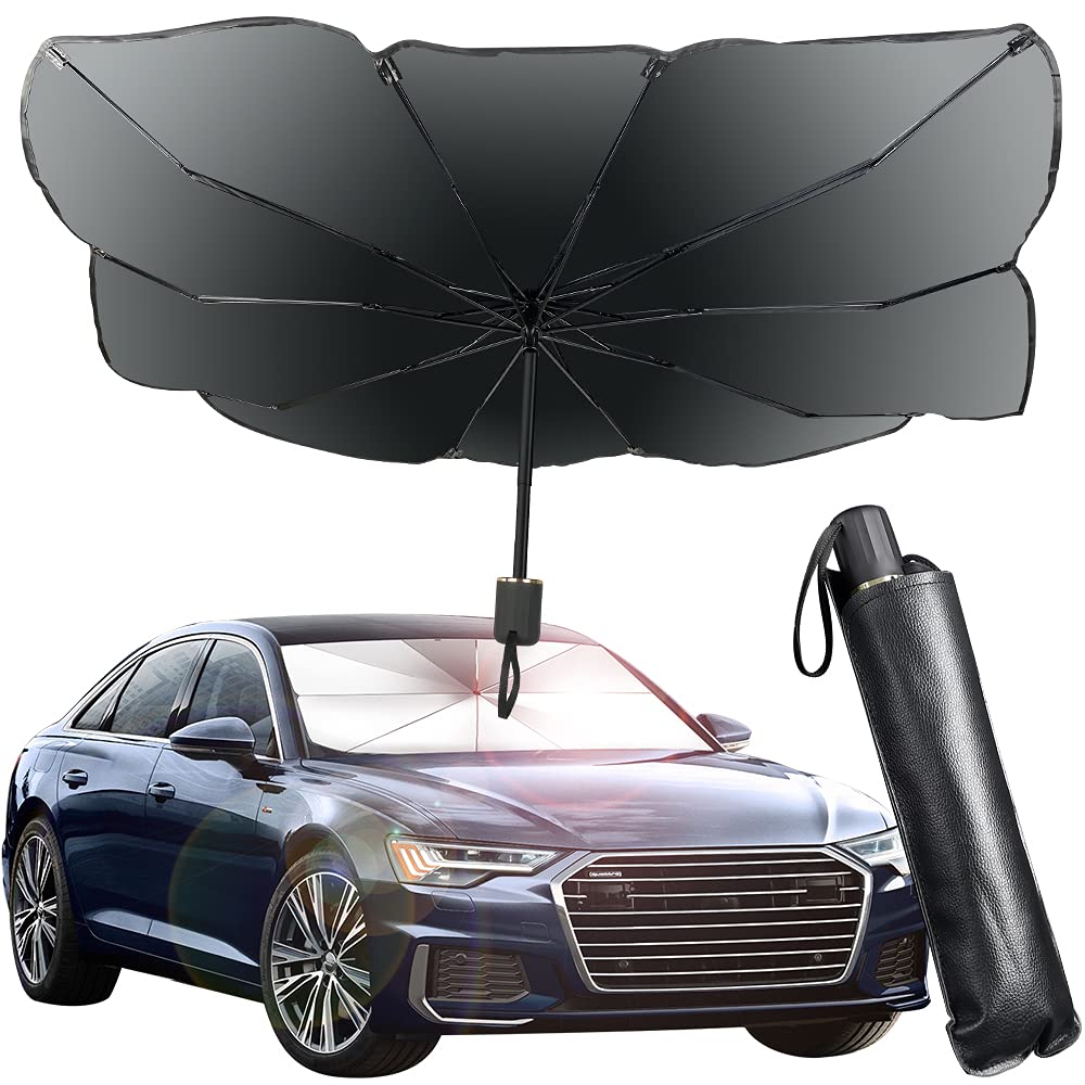 Car sun shade windshield front windshield reflective sunshade for vehicle blocks uv ray, foldable cover visor umbrella, automotive ray protection block parasol, keep your vehicle cool(25.5x49.2inch)
