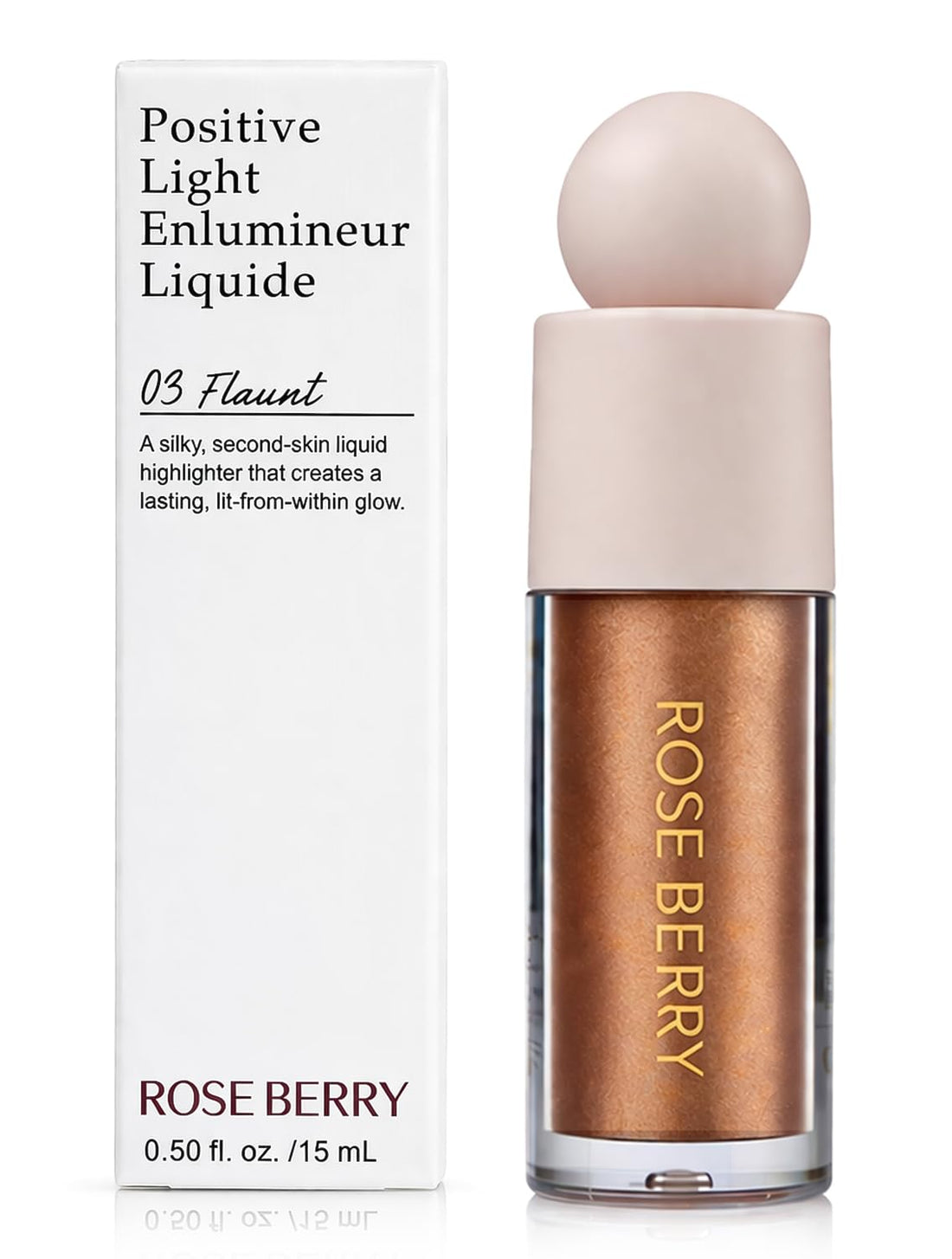Rose Bery - Highlighter, Positive Light Enlumineur Liquide, Glitter Liquid Highlighter, Long lasting, 15 ML, Model - BR-HL1254 (03 Flaunt)