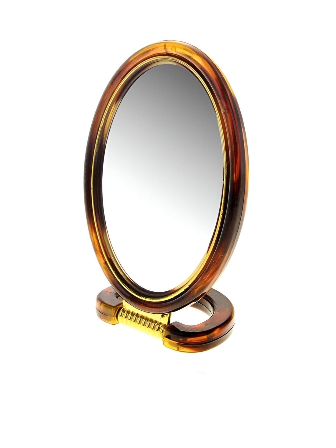 Beauty Tool - Sophisticated double-sided oval mirror fixed to stable stand for precision skincare, shaving, and makeup tasks (size-medium)