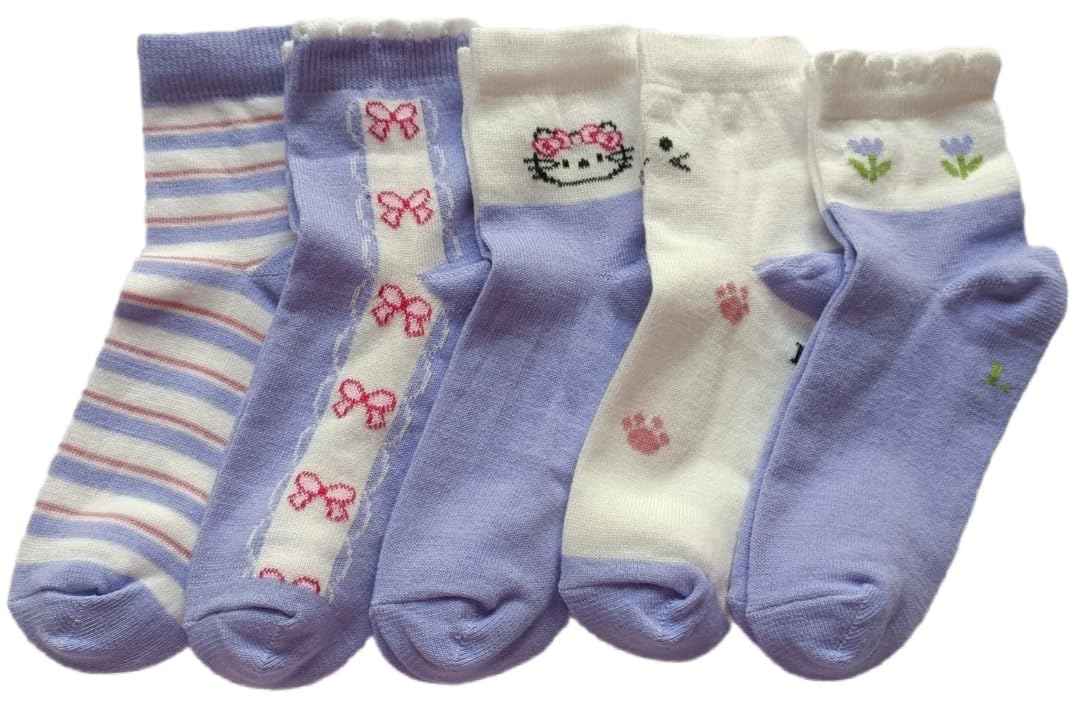 Set of 3 Kids Socks - Baby Socks for Girls - (Set of 3 Random Pairs) - Purple (Move) - Multiple Sizes - Code S063