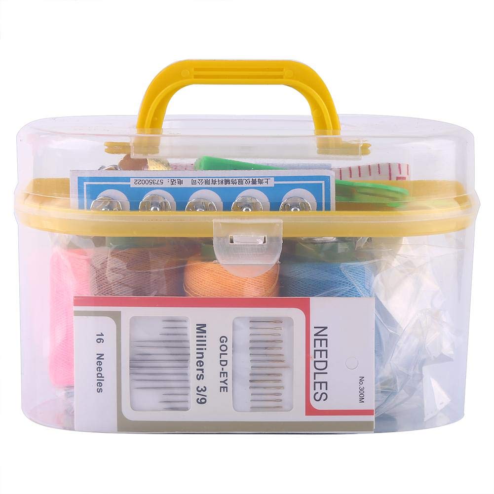 10pcs/box Large Sewing Box Threader Needle Tape Measure Scissor Thimble Kit Tool